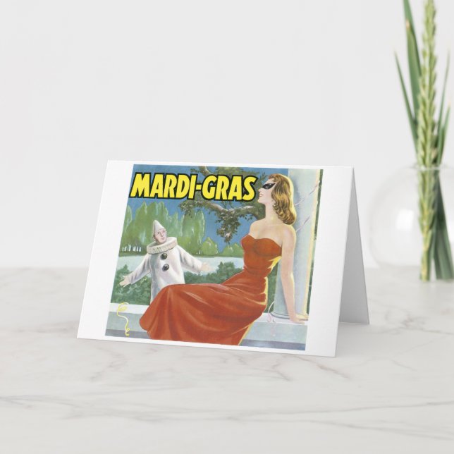 MARDI-GRAS VINTAGE ART POSTER CARD (Front)