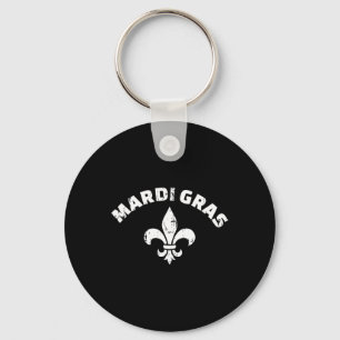 Mardi Gras Vintage Fleur De Lis Keychain