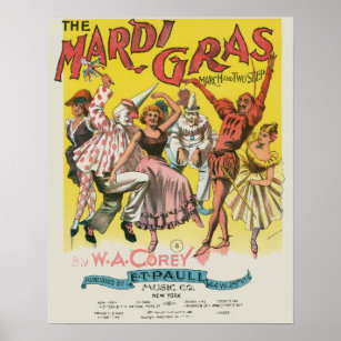 Vintage Mardi Gras Posters & Prints | Zazzle