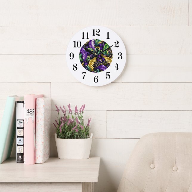 Mardi Gras Wall Clock (Reading Room)