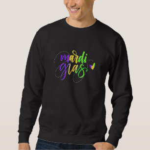 Mardi Gras Watercolor Hand Lettering Design With H Sweatshirt