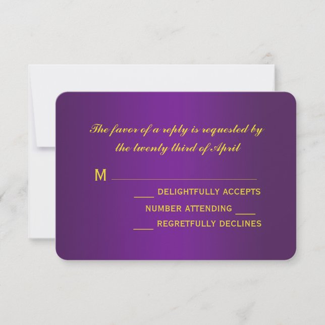 Mardi Gras Wedding RSVP Cards (Front)