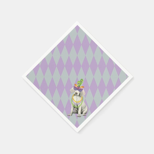 Mardi Gras Weimaraner Napkins (Corner)