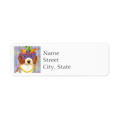 Mardi Gras Welsh Springer Spaniel Label