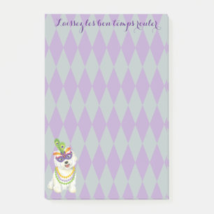 Mardi Gras Westie Post-it Notes