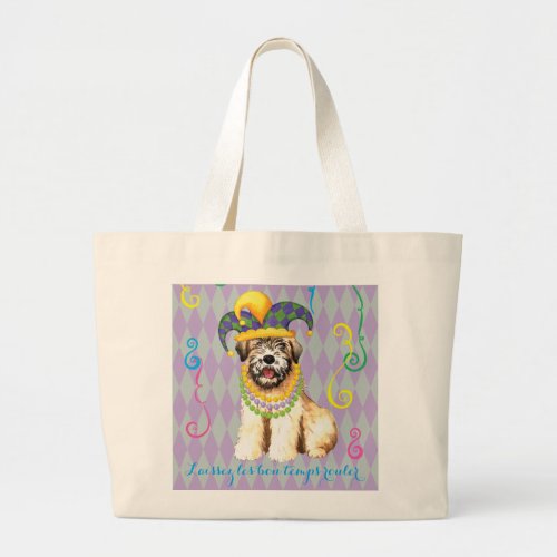 Mardi Gras Wheaten Large Tote Bag