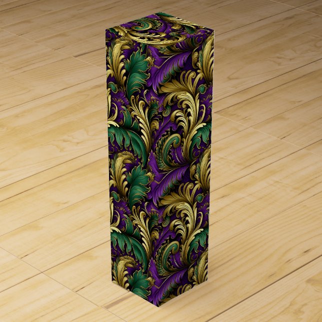 Mardi Gras Wine Gift Box (Front)