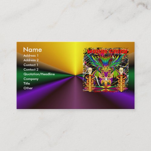 Mardi Gras Witch Doctor_Skull V_3_T Business Card