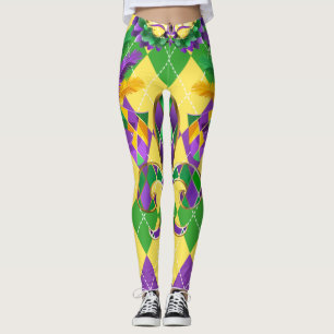 Mardi Gras women’s eggings Leggings