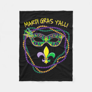 Mardi Gras Yall Fleece Blanket
