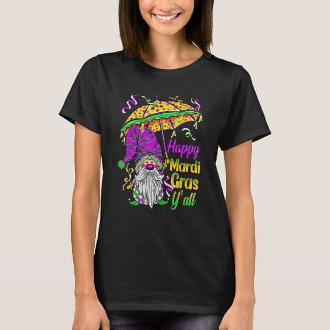 Mardi Gras Yall Gnomes Costume Carnaval Party Tee (Front)