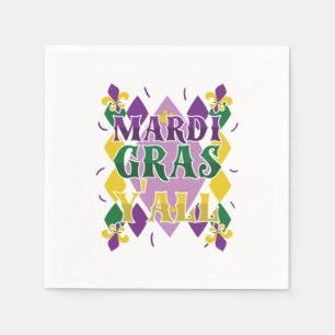 Mardi Gras Yall Street Party Carnival Gift Napkins