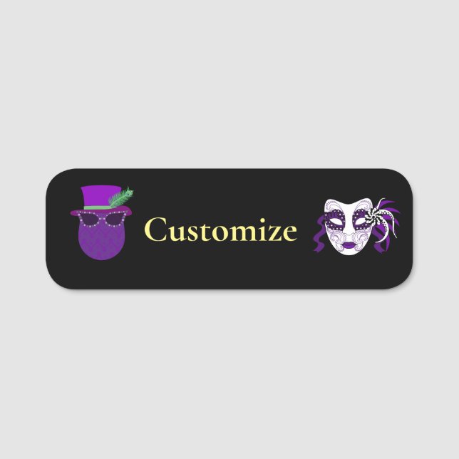 Mardi Gras Y'all Thunder_Cove Name Tag (Front)