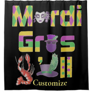 Mardi Gras Y'all Thunder_Cove Shower Curtain