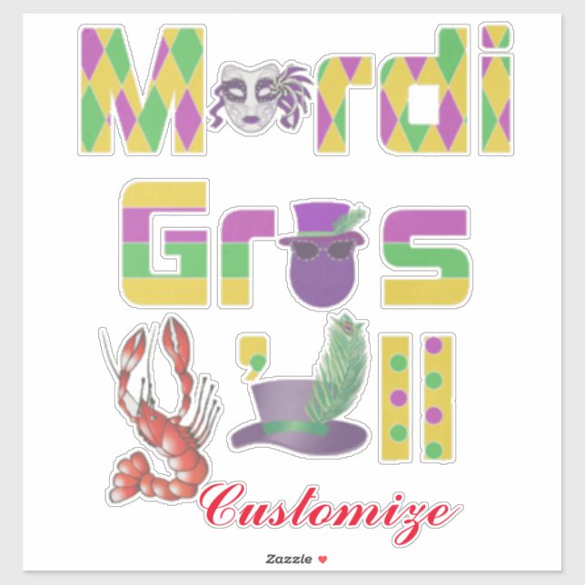 Mardi Gras Y'all Thunder_Cove Sticker (Sheet)