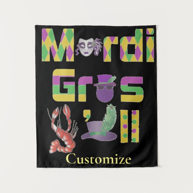 Mardi Gras Y'all Thunder_Cove Tapestry (Front)