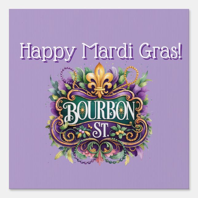 Mardi Gras Yard Sign (Front)