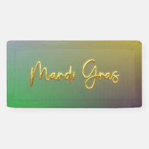 Mardi Gras Yellow, Purple, Green Banner