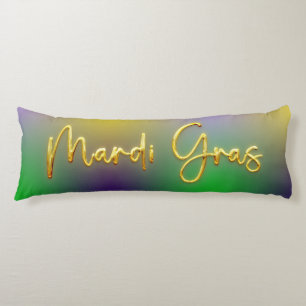 Mardi Gras Yellow, Purple, Green Body Pillow