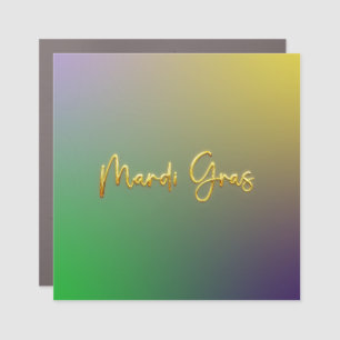 Mardi Gras Yellow, Purple, Green Car Magnet