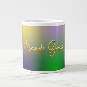 Mardi Gras Yellow, Purple, Green Giant Coffee Mug