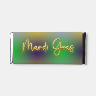 Mardi Gras Yellow, Purple, Green Hershey Bar Favors