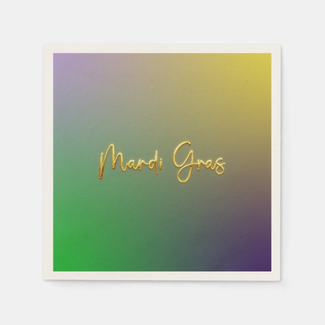 Mardi Gras Yellow, Purple, Green Napkins (Front)