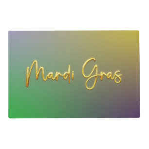 Mardi Gras Yellow, Purple, Green Placemat