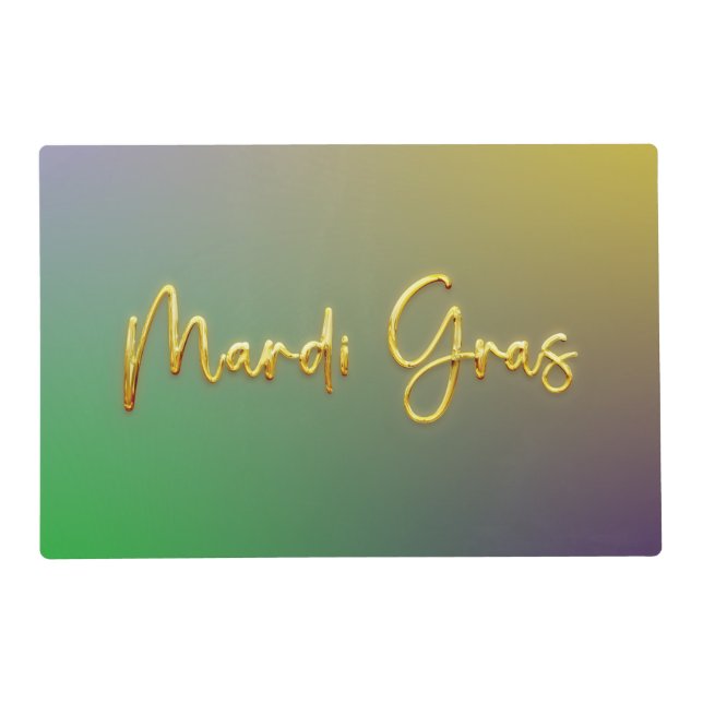 Mardi Gras Yellow, Purple, Green Placemat (Front)