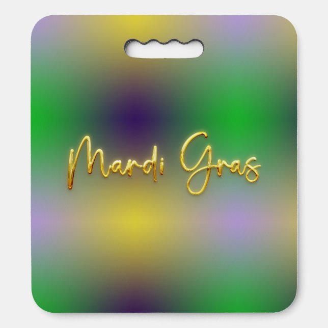 Mardi Gras Yellow, Purple, Green Seat Cushion (Front Vertical)