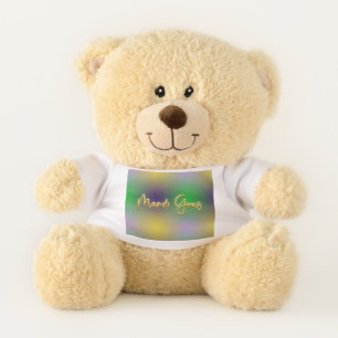Mardi Gras Yellow, Purple, Green Teddy Bear