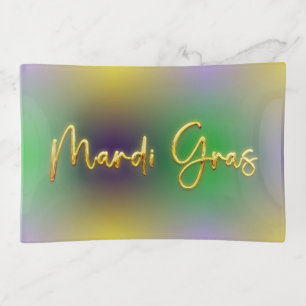 Mardi Gras Yellow, Purple, Green Trinket Tray