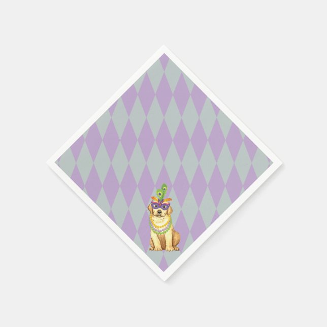 Mardi Gras YellowLab Napkins (Corner)