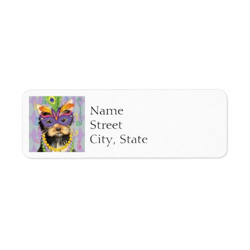 Mardi Gras Yorkie Label