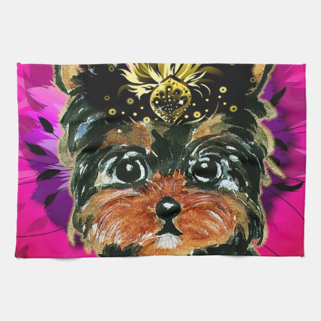 MARDI GRAS YORKIE POO TOWEL (Horizontal)