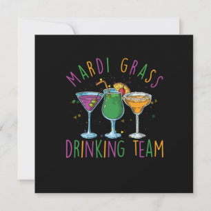 Mardi Grass Drinking Team Street Party Gift Invitation