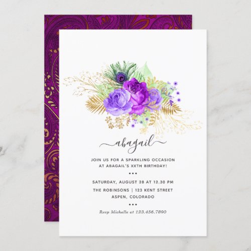 Mardi GrasTropical Peacock Birthday Party Invitati Invitation