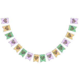 Mardi GrasYellow Green Purple  bunting banner