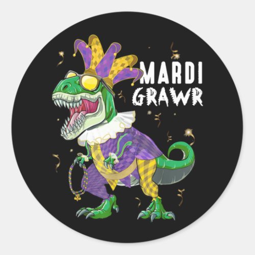 Mardi Grawr Classic Round Sticker