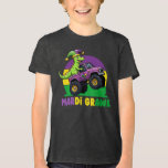 Mardi Grawr Monster Truck Dinosaur Mardi Gras  Tri-Blend Shirt