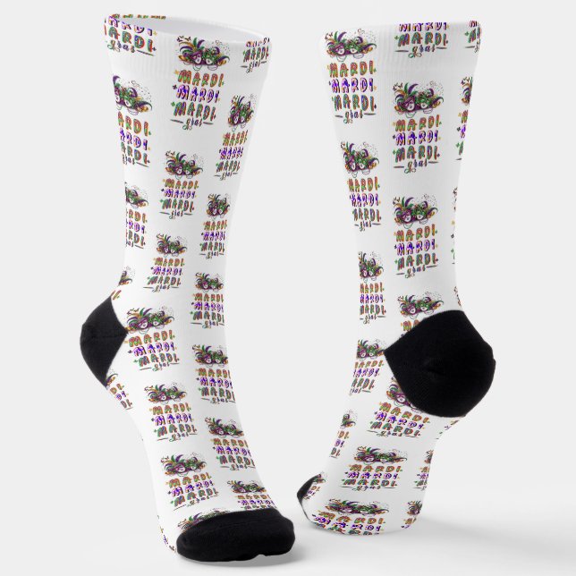 Mardi Mardi Mardi Gras Socks (Angled)