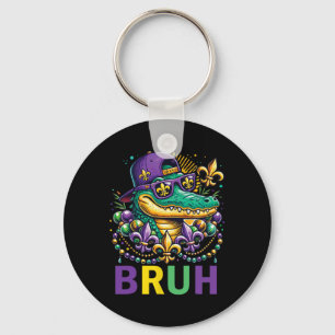 Mardigator Alligator Bruh Shirt Mardi Gras Costume Keychain