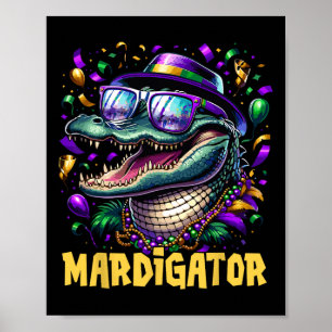 Mardigator Funny Mardi Gras Costume Men Women Kid  Poster