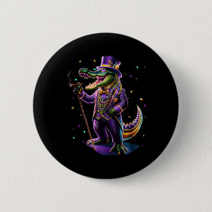 Mardigator Mardi Gras Alligator Costume Men Women  Button