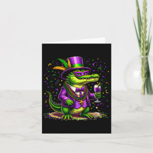 Mardigator Mardi Gras Alligator Costume Men Women Card