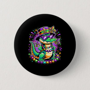 Mardigator Mardi Gras Alligator Men Women Mardi Gr Button