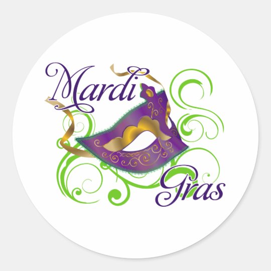 MardiGras Classic Round Sticker