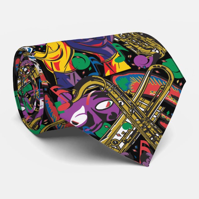 Mardis Gras New Orleans Neck Tie (Rolled)
