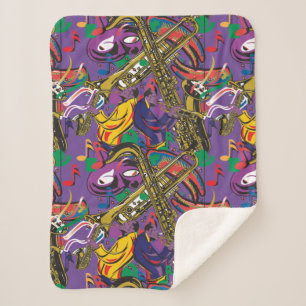 Mardis Gras New Orleans Sherpa Blanket