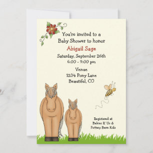 Mare and Foal Baby Shower Invitation for Girls